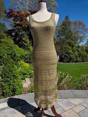 Beautiful WHBM SL Crocheted Lurex Tank Dress